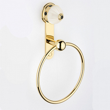 THG AMBOISE ONYX NOIR Полотенцедержатель-кольцо, вставки темный оникс, цвет полированное золото