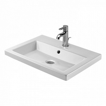 Duravit 2nd floor Раковина для встраивания сверху, с перел., с 1 отв. под смес., глазурованная задняя стенка, вкл. заглушку для перелива, 60х43х Н:12.