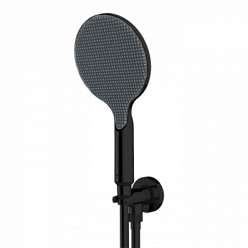 BOSSINI APICE Комплект для душа с держателем с подводом воды, ручным душем и шлангом 1500 мм., цвет черный матовый