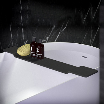Knief Подставка на  ванну 90х15х3 см, цвет черный матовый