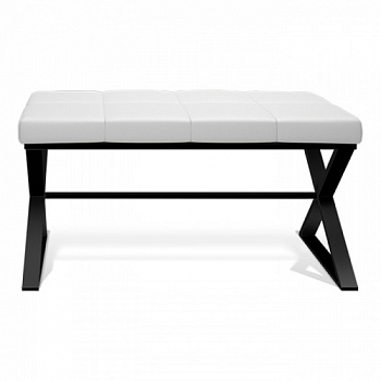 Decor Walther Bench Скамейка 43x81x41см., экокожа, цвет: черный матовый/белый