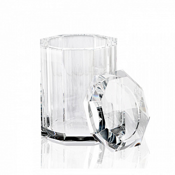 Decor Walther Kristall BMD Баночка универсальная 9x9x14см, с крышкой, хрустальное стекло, цвет: кристальный