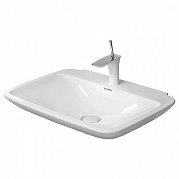 Duravit PuraVida Раковина без перелива, с 1 отв. под смес., с глубокой чашей, включая выпуск с керамической крышкой, 700x500мм, Цвет: Белый