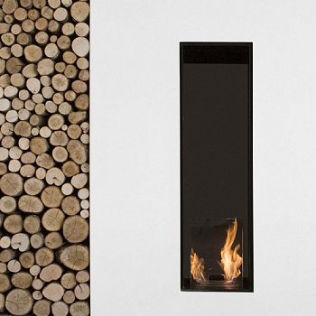ANTONIO LUPI TEKA Камин 486х400х1700мм, встраиваемый в стену, на биоэт, корп из стали, с противопожарн стеклом и горелкой LAFLACA, покрыт черн краской