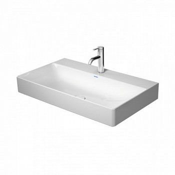 Duravit DuraSquare Раковина 800x470 мм., с 1 отверстием для смесителя, без перелива, с керамической крышкой, с креплениями, цвет белый