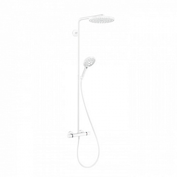 HG Raindance Душевая стойка с термостатом 1jet (верхний душ 240мм, ручной душ с держателем), цвет: белый матовый