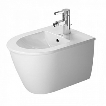 Duravit Darling New Биде подвесное компакт  с перел., с 1 отв под смеситель., вкл. крепление Durafix, 365x485мм, Цвет: Белый